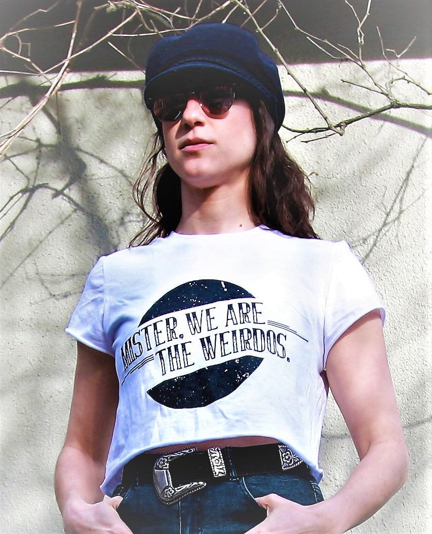 Mister, We Are the Weirdos White Crop Top