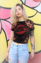 Load image into Gallery viewer, Mister, We Are the Weirdos Distressed Crop Top with Vintage Red Logo