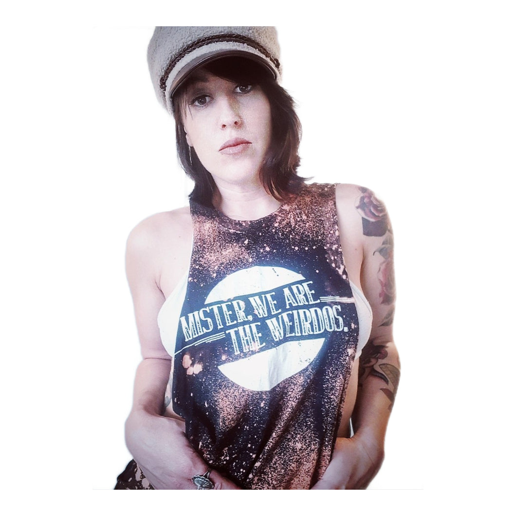 Mister, We Are the Weirdos Distressed Cut Off Tank